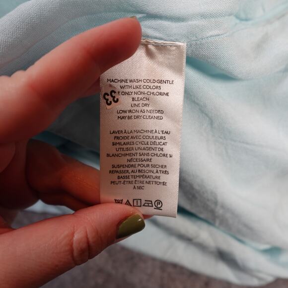 Anthropologie Dress Womens Small Somerset Maxi Linen Blend Light Sky Blue Tiered - Picture 4 of 10